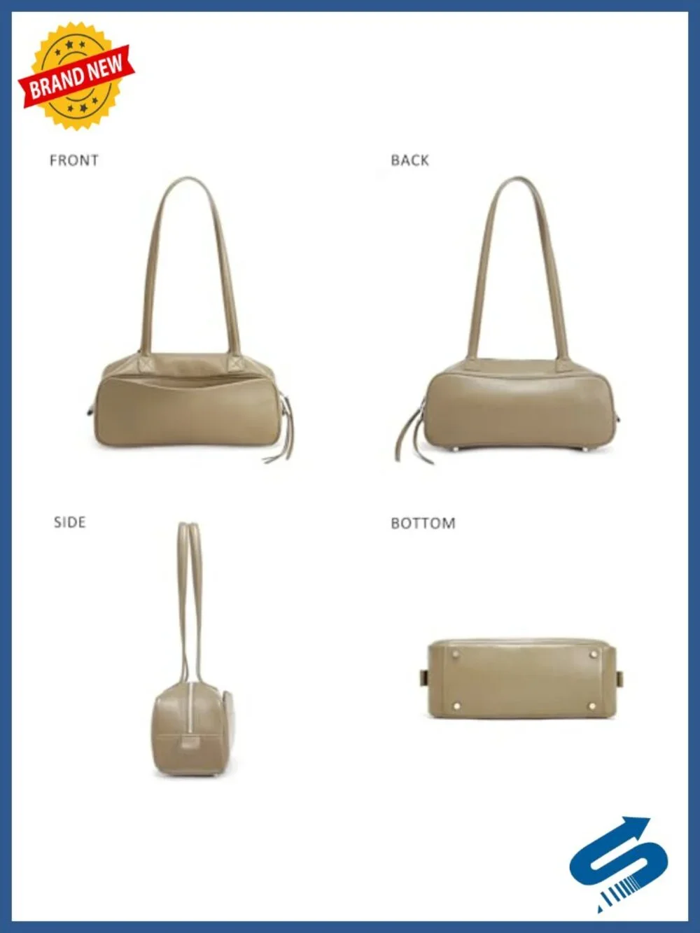 Genuine Leather Bowler Bag with Soft Cowhide